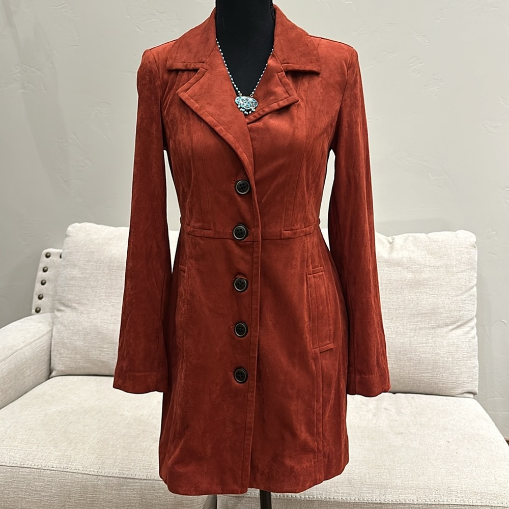 CAbi Penny Lane Faux Suede Button Down Car Coat